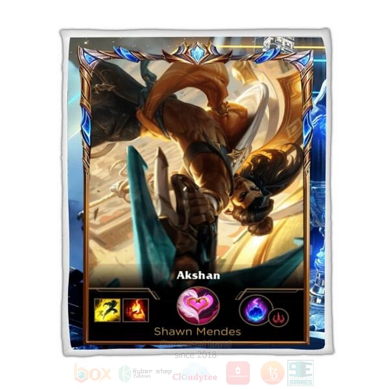 League Of Legends Akshan Custom Name Sherpa Blanket League Of Legends Akshan Custom Name Sherpa Blanket
