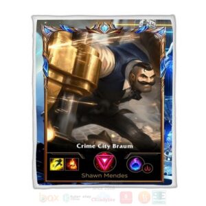 League Of Legends Braum Custom Name Sherpa Blanket