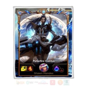 League Of Legends Caitlyn Custom Name Sherpa Blanket