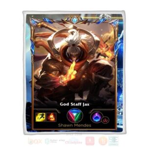 League Of Legends Jax Custom Name Sherpa Blanket