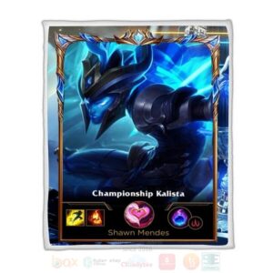 League Of Legends Kalista Custom Name Sherpa Blanket
