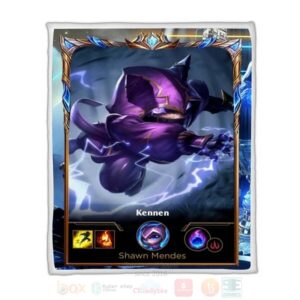 League Of Legends Kennen Custom Name Sherpa Blanket
