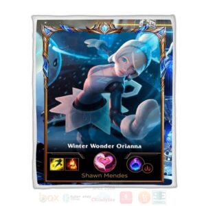 League Of Legends Oriana Custom Name Sherpa Blanket