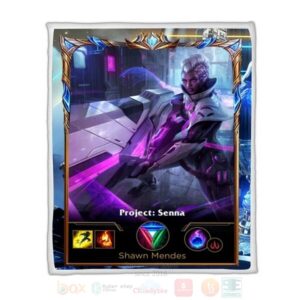 League Of Legends Senna Custom Name Sherpa Blanket