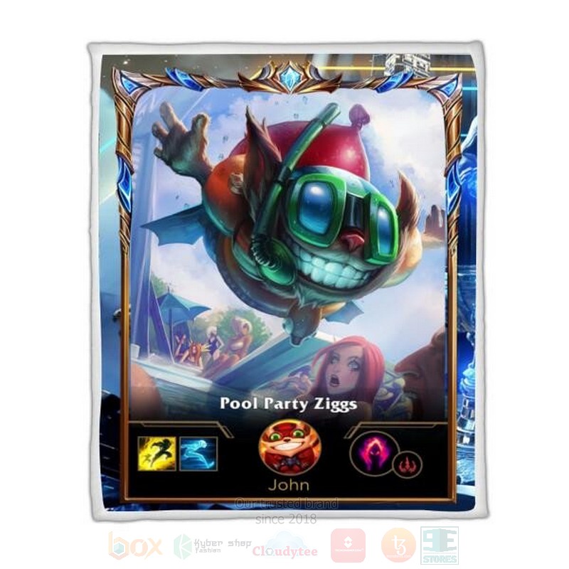 League Of Legends Ziggs Custom Name Sherpa Blanket League Of Legends Ziggs Custom Name Sherpa Blanket