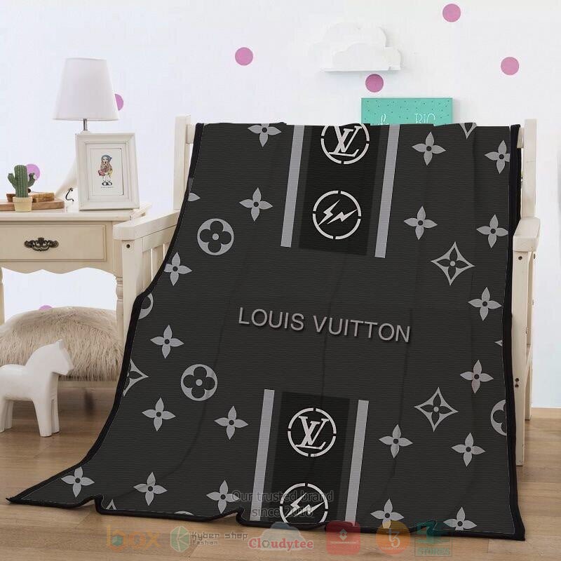 Louis Vuitton Black Pattern Blanket Louis Vuitton Black Pattern Blanket