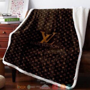 Louis Vuitton Brown Pattern Fleece Blanket