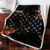 Louis Vuitton Colors Pattern Black Fleece Blanket