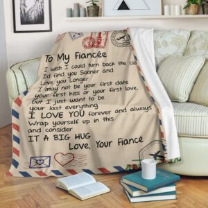Love Air Mail To My Fiancee I Love You Forever And Always Full Printing Blanket