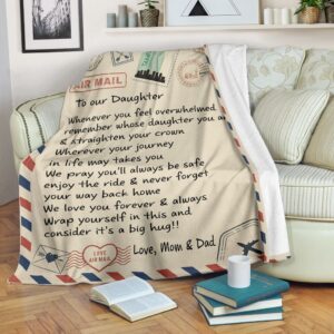 Love Air Mail To Our Daughter We Love You Forever And Always Full Printing Blanket