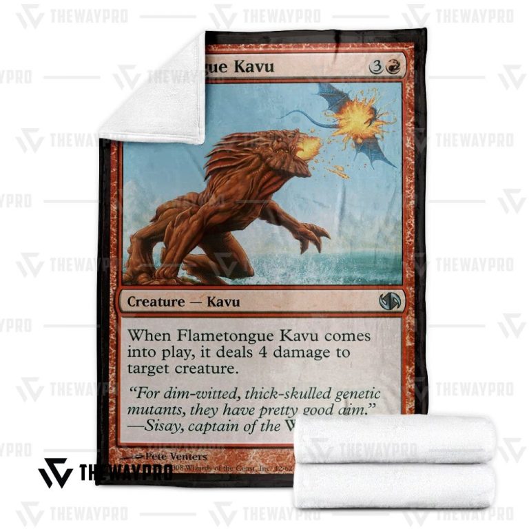 Magic-The-Gardening-Flametongue-Kavu-Blanket-Limited-Edition-1