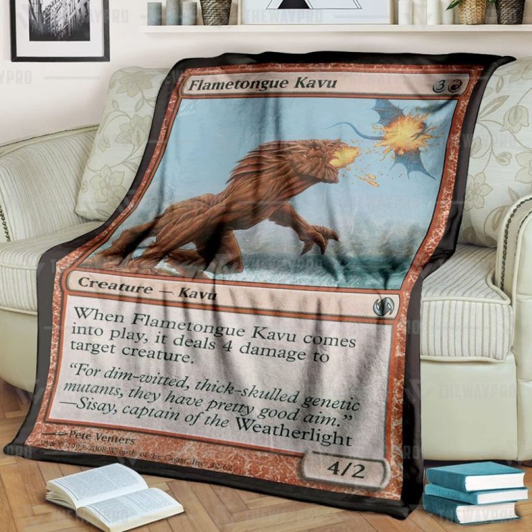 Magic-The-Gardening-Flametongue-Kavu-Blanket-Limited-Edition-3