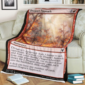Magic The Gathering Dragons Approach Blanket