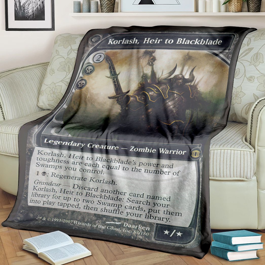 Magic The Gathering Korlash Heir To Blackblade Blanket Magic The Gathering Korlash Heir To Blackblade Blanket