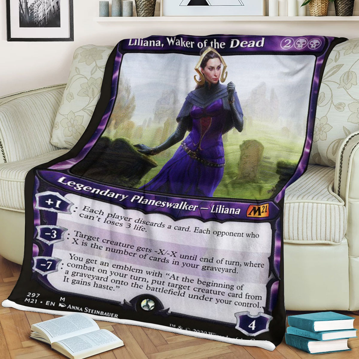 Magic The Gathering M21 297 Liliana Waker Of The Dead Blanket Magic The Gathering M21 297 Liliana Waker Of The Dead Blanket