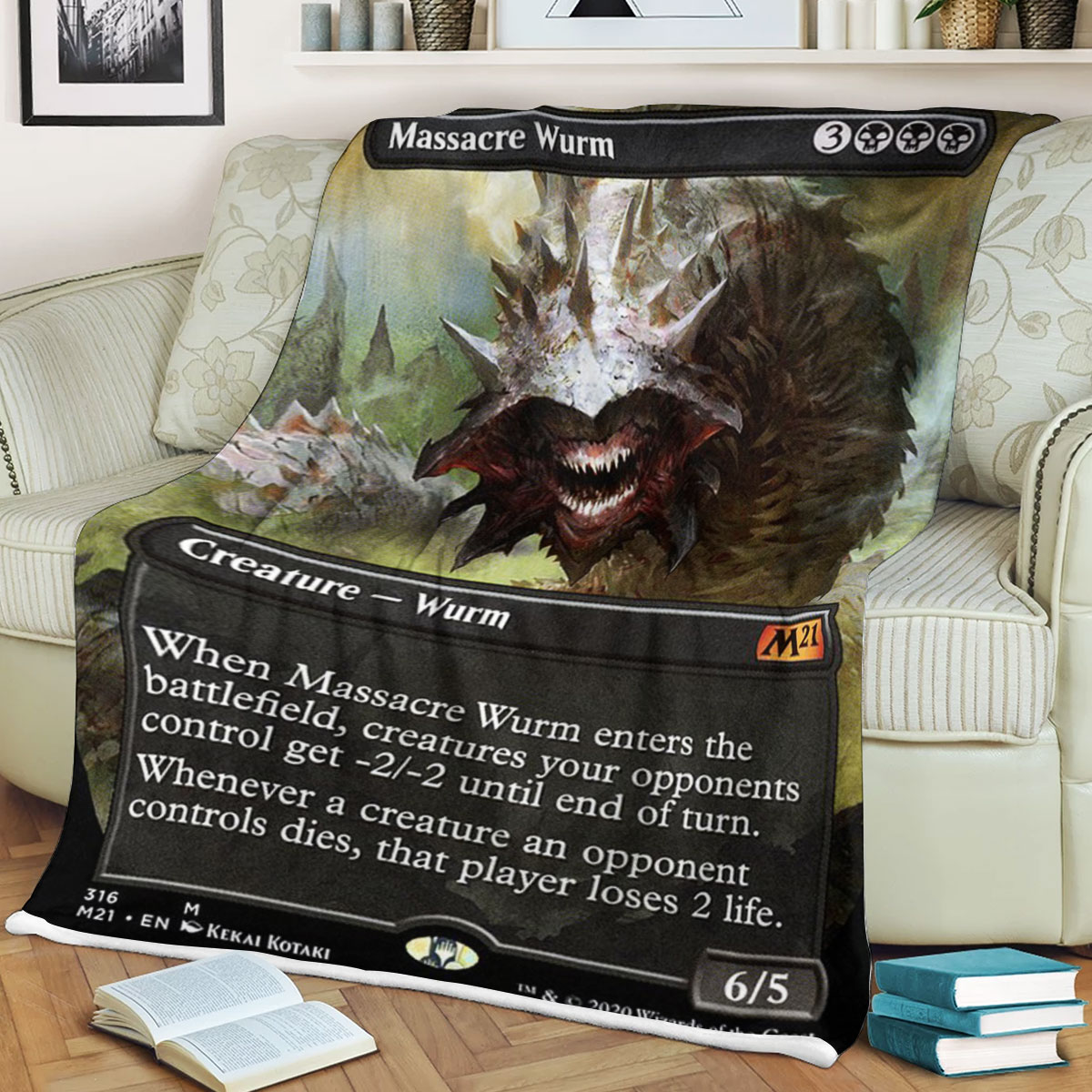 Magic The Gathering M21 316 Massacre Wurm Blanket Magic The Gathering M21 316 Massacre Wurm Blanket