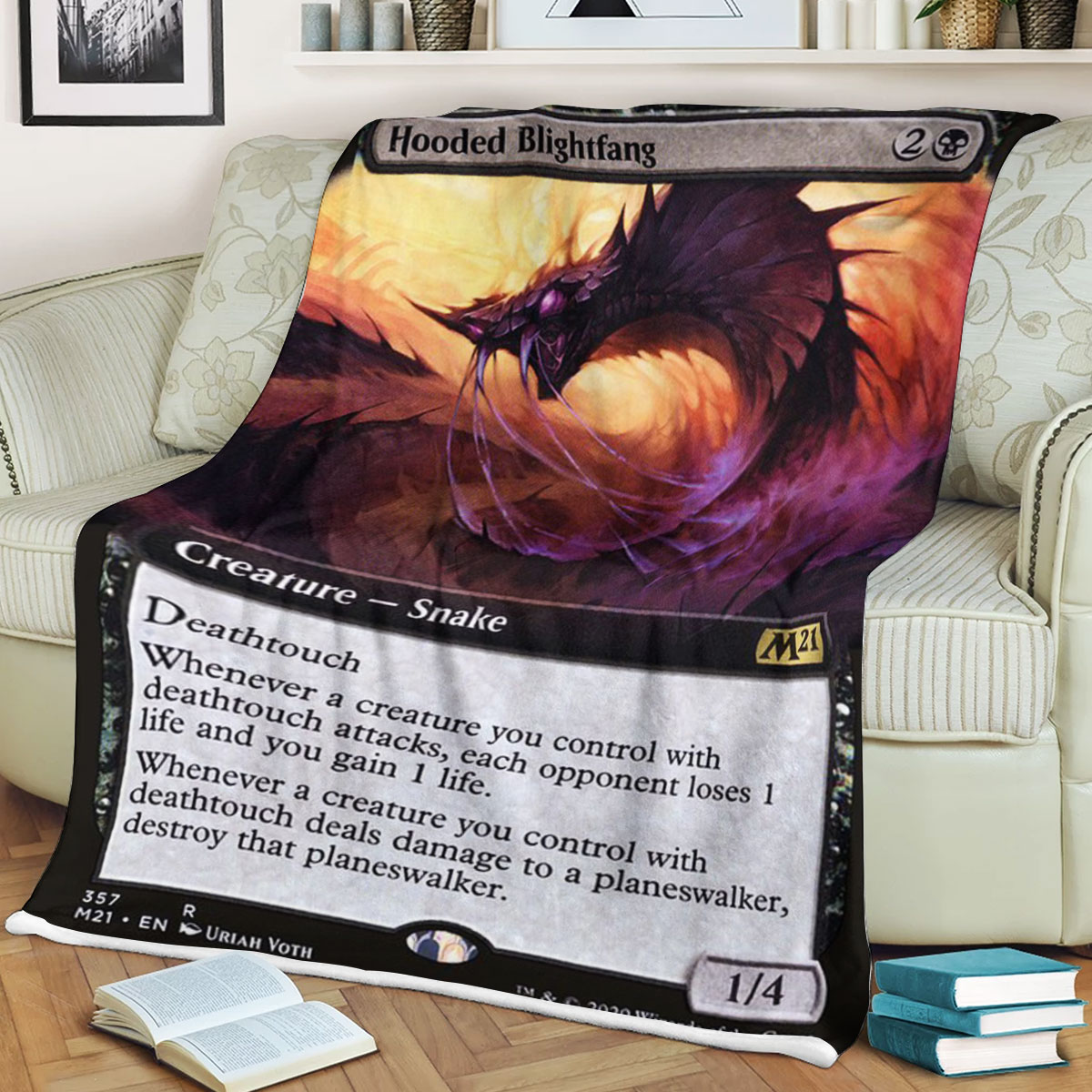Magic The Gathering M21 357 Hooded Blightfang Blanket Magic The Gathering M21 357 Hooded Blightfang Blanket