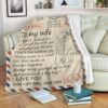 Message To My Wife I Love You Good Night Baby Sleep Tight Blanket