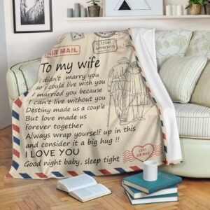 Message To My Wife I Love You Good Night Baby Sleep Tight Blanket