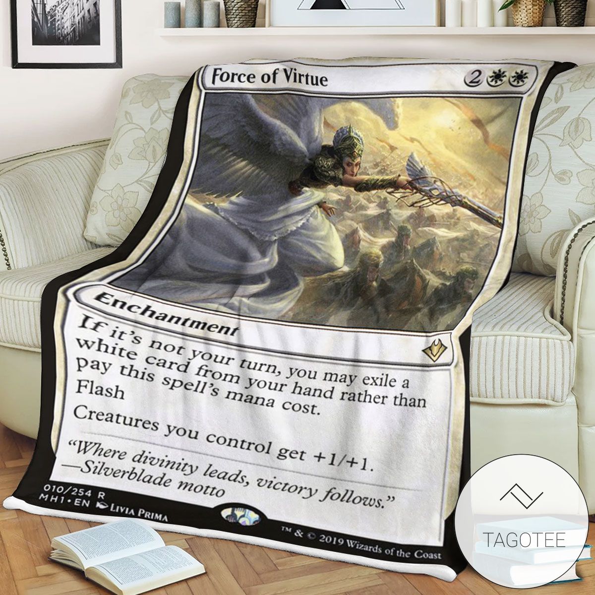 Mh1 10 Force Of Virtue Mtg Game Magic The Gathering Blanket Mh1 10 Force Of Virtue Mtg Game Magic The Gathering Blanket