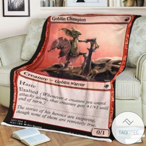 Mh1 127 Goblin Champion Mtg Game Magic The Gathering Blanket