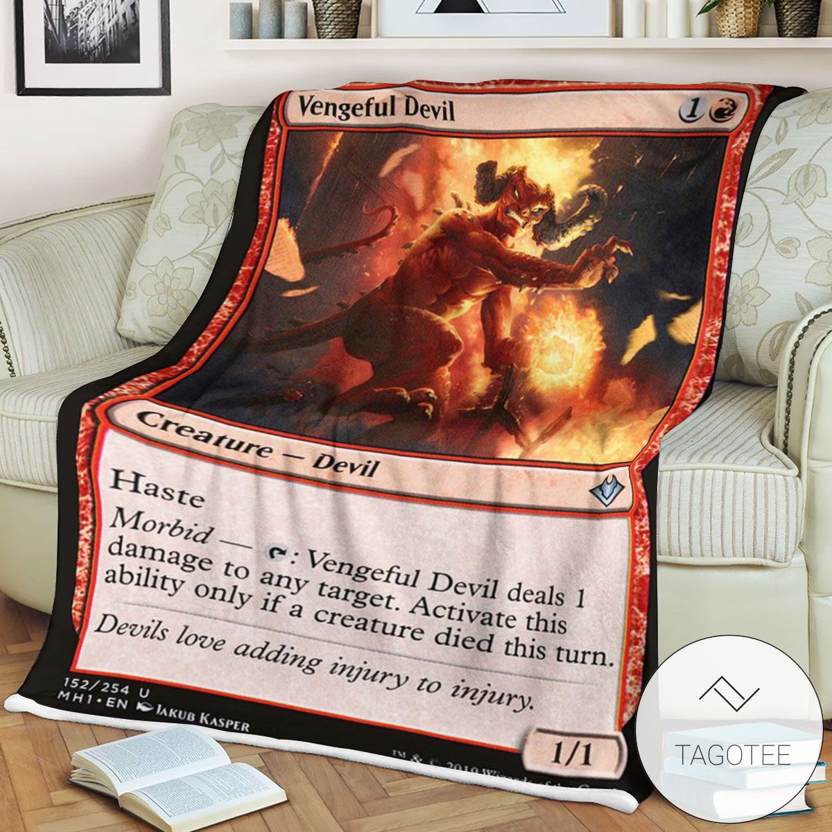Mh1 152 Vengeful Devil Mtg Game Magic The Gathering Blanket Mh1 152 Vengeful Devil Mtg Game Magic The Gathering Blanket