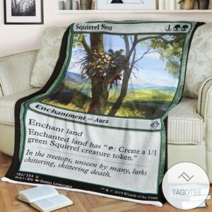 Mh1 182 Squirrel Nest Mtg Game Magic The Gathering Blanket