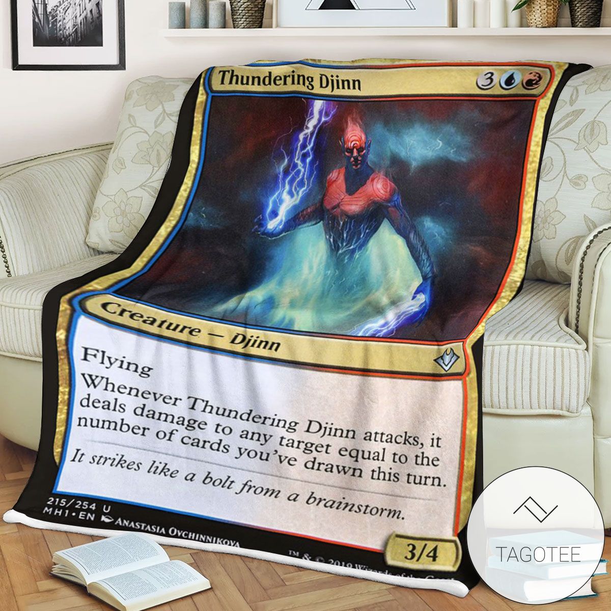 Mh1 215 Thundering Djinn Mtg Game Magic The Gathering Blanket Mh1 215 Thundering Djinn Mtg Game Magic The Gathering Blanket