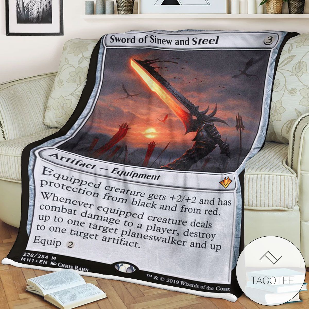 Mh1 228 Sword Of Sinew And Steel Mtg Game Magic The Gathering Blanket Mh1 228 Sword Of Sinew And Steel Mtg Game Magic The Gathering Blanket