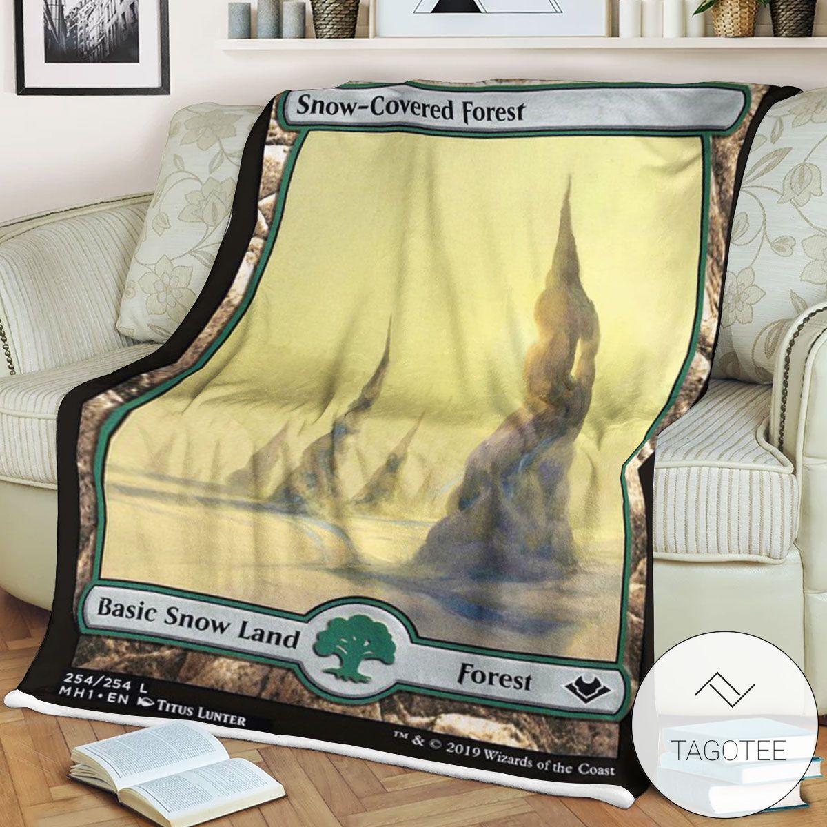 Mh1 254 Snow Covered Forest Mtg Game Magic The Gathering Blanket Mh1 254 Snow Covered Forest Mtg Game Magic The Gathering Blanket