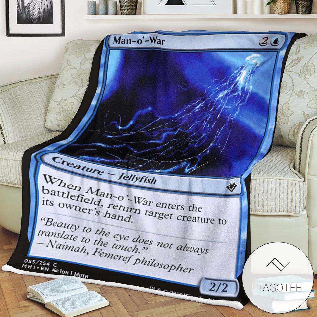 Mh1 55 Man O War Mtg Game Magic The Gathering Blanket Mh1 55 Man O War Mtg Game Magic The Gathering Blanket