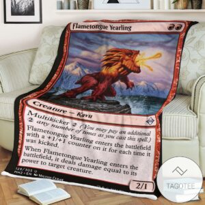 Mh2 125 Flametongue Yearling Mtg Game Magic The Gathering Blanket