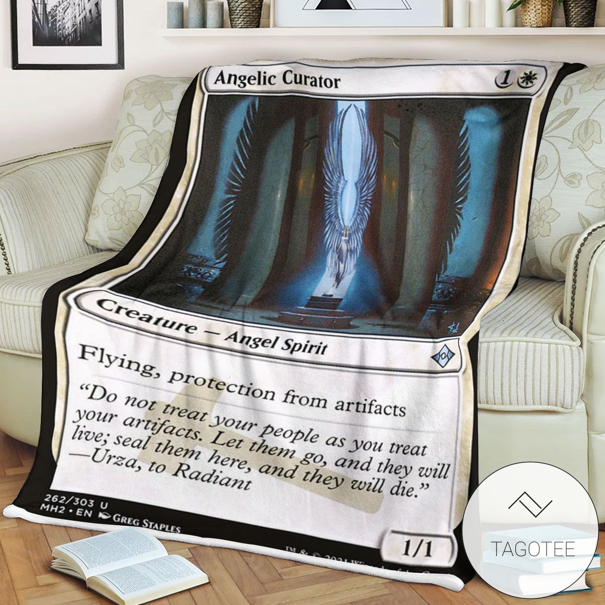 Mh2 262 Angelic Curator Mtg Game Magic The Gathering Blanket Mh2 262 Angelic Curator Mtg Game Magic The Gathering Blanket