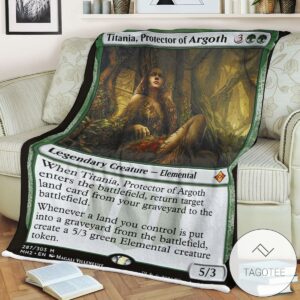 Mh2 287 Titania Protector Of Argoth Mtg Game Magic The Gathering Blanket