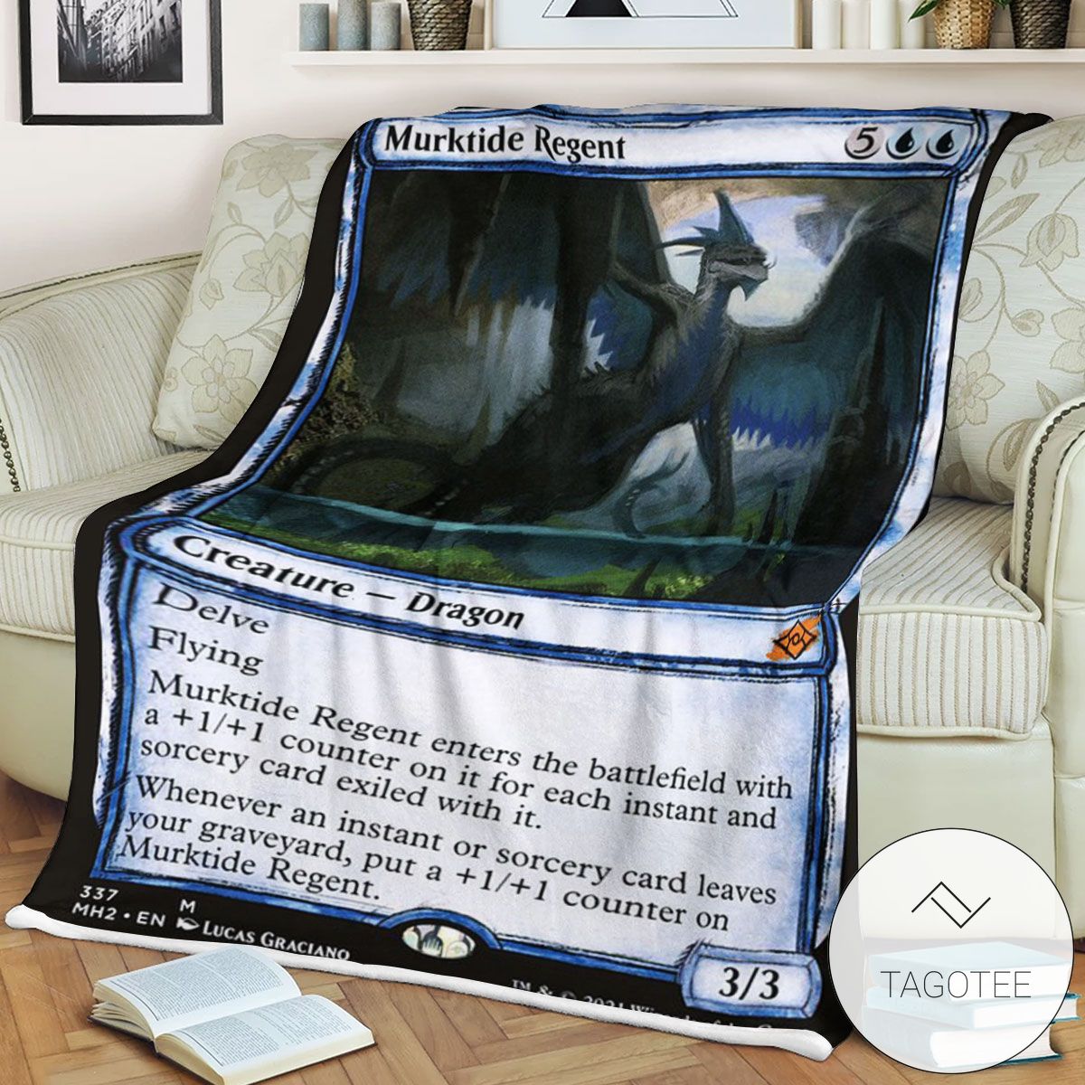 Mh2 337 Murktide Regent Mtg Game Magic The Gathering Blanket Mh2 337 Murktide Regent Mtg Game Magic The Gathering Blanket