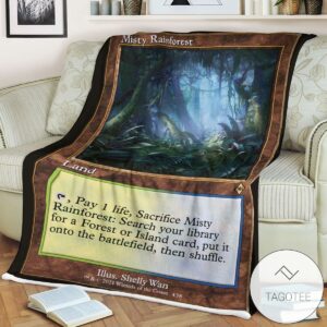 Mh2 438 Misty Rainforest Mtg Game Magic The Gathering Blanket