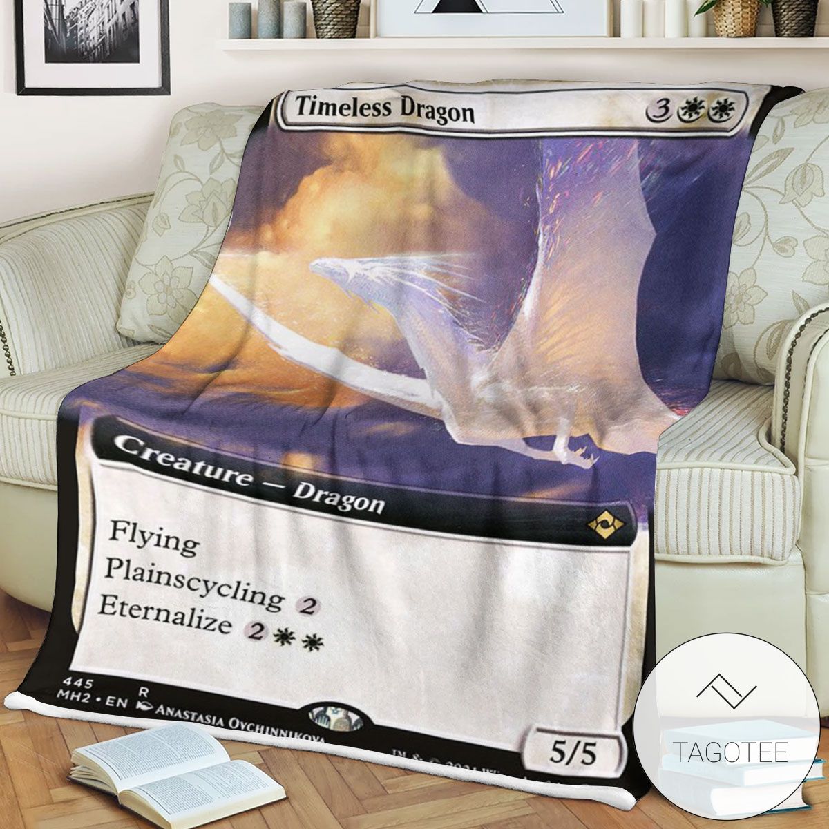 Mh2 445 Timeless Dragon Mtg Game Magic The Gathering Blanket Mh2 445 Timeless Dragon Mtg Game Magic The Gathering Blanket
