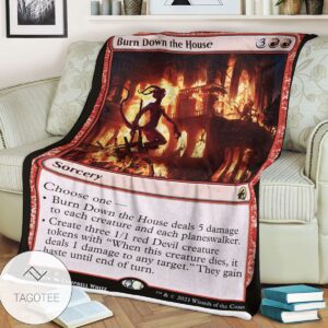 Mid 131 Burn Down The House Mtg Game Magic The Gathering Blanket