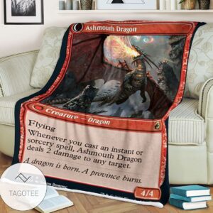 Mid 159 Ashmouth Dragon Mtg Game Magic The Gathering Blanket