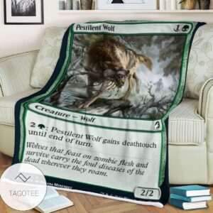 Mid 192 Pestilent Wolf Mtg Game Magic The Gathering Blanket
