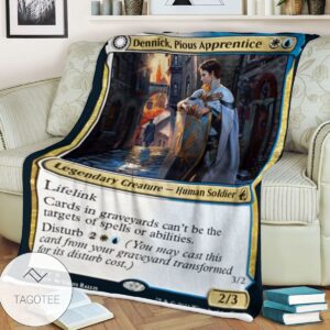 Mid 217 Dennick Pious Apprentice Mtg Game Magic The Gathering Blanket