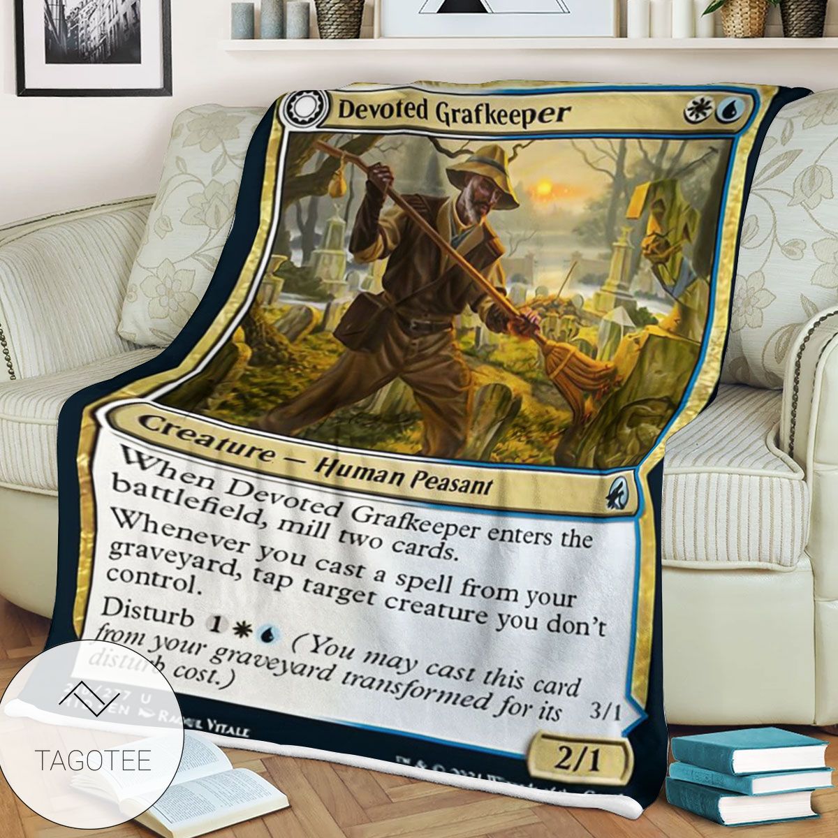 Mid 218 Devoted Grafkeeper Mtg Game Magic The Gathering Blanket Mid 218 Devoted Grafkeeper Mtg Game Magic The Gathering Blanket