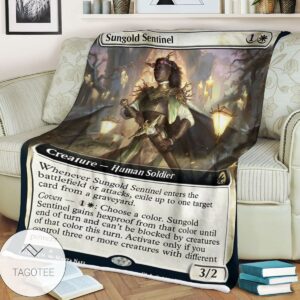 Mid 332 Sungold Sentinel Mtg Game Magic The Gathering Blanket