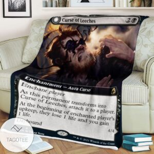 Mid 345 Curse Of Leeches Mtg Game Magic The Gathering Blanket