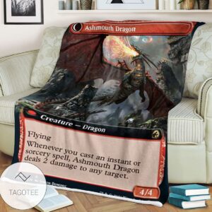 Mid 358 Ashmouth Dragon Mtg Game Magic The Gathering Blanket