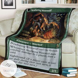 Mid 80 Seafaring Werewolf Mtg Game Magic The Gathering Blanket