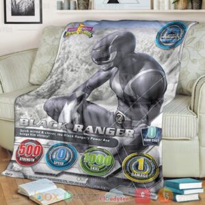 Mighty Morphin Black Power Ranger Custom Soft Blanket