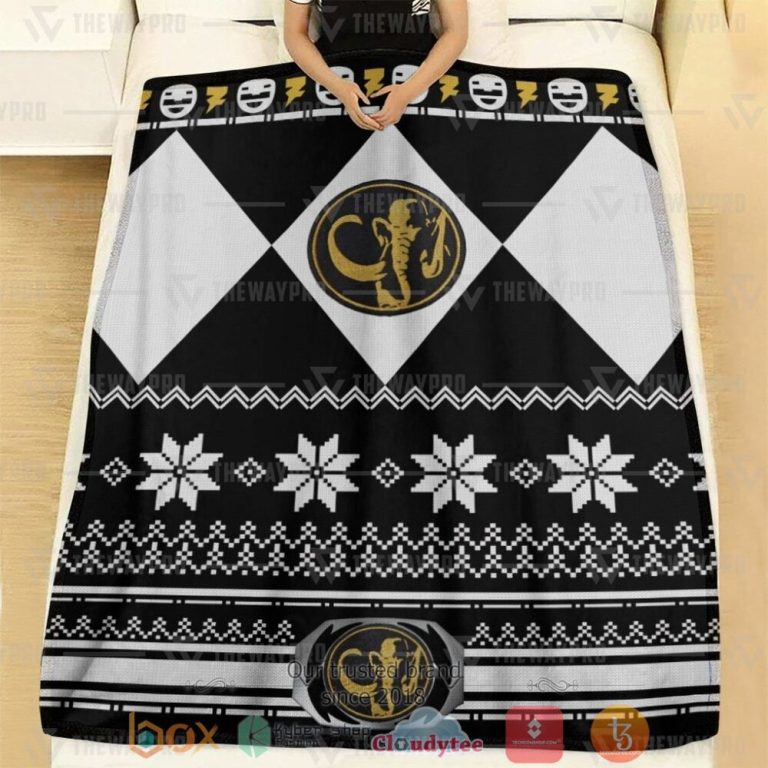 Mighty-Morphin-Black-Power-Rangers-Ugly-Christmas-Custom-Soft-Blanket-1