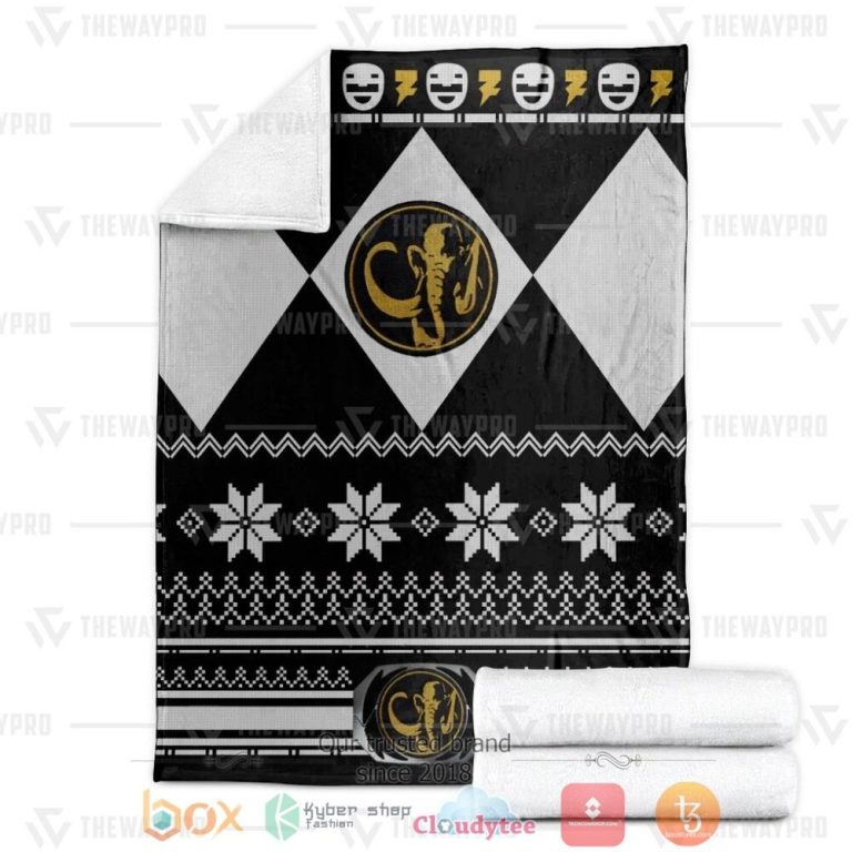 Mighty-Morphin-Black-Power-Rangers-Ugly-Christmas-Custom-Soft-Blanket-2