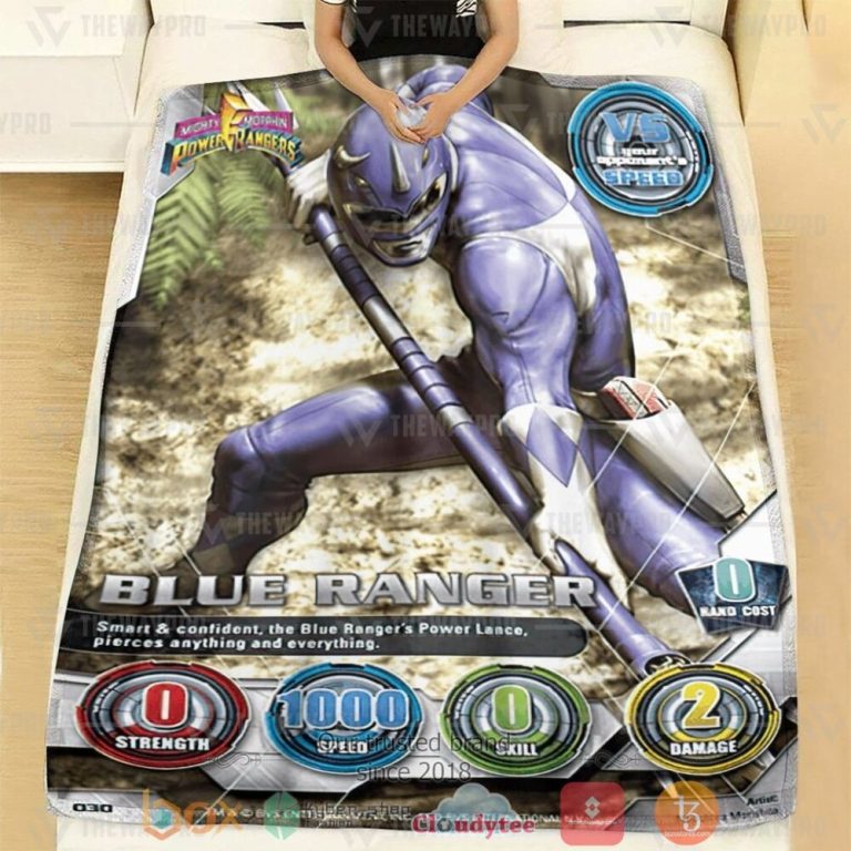 Mighty-Morphin-Blue-Power-Ranger-Custom-Soft-Blanket-1